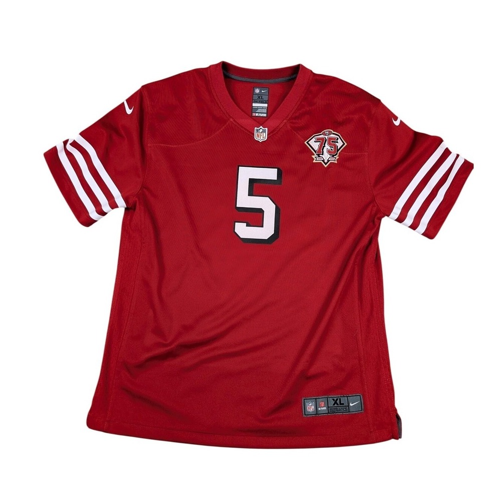 Nike San Francisco 49ers Jersey Youth XL 18/20 Red NFL Trey Lance #5 75th